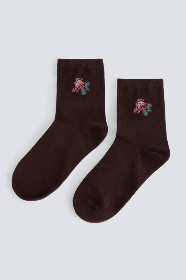 Springfield Floral socks brown