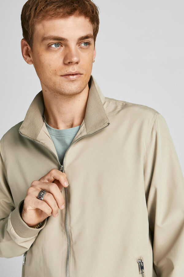 Jack & Jones bomber jacket with high neck blue