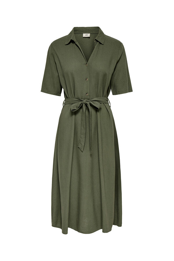 JDY Vestido midi lino verde