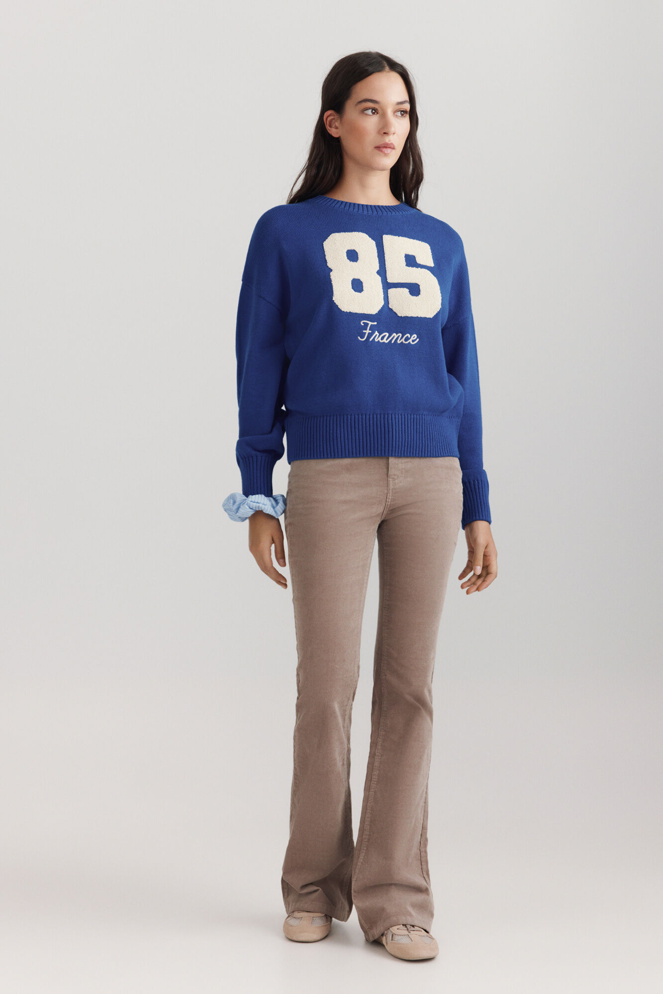Springfield Pantalone od somota sa zvonastim nogavicama