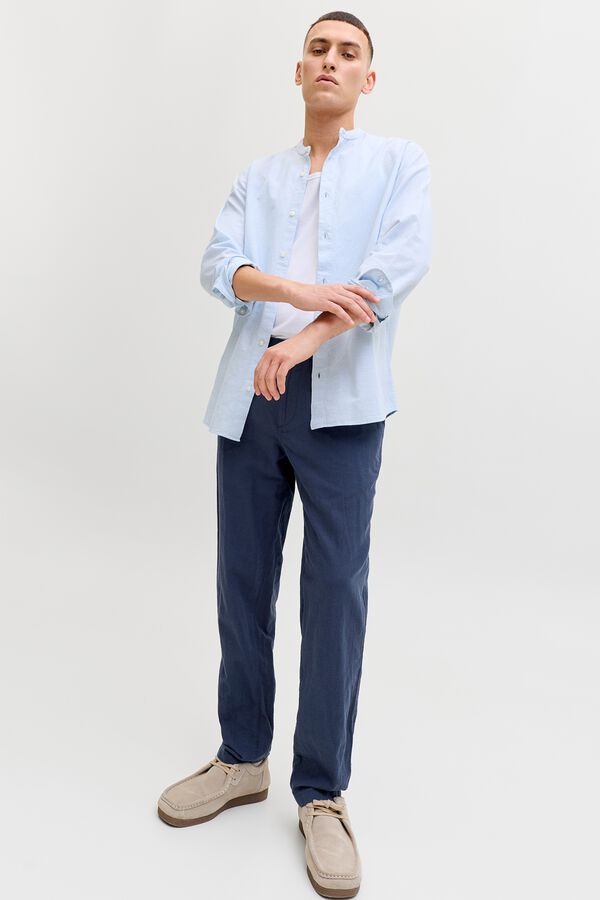Jack & Jones Linen regular chinos blue