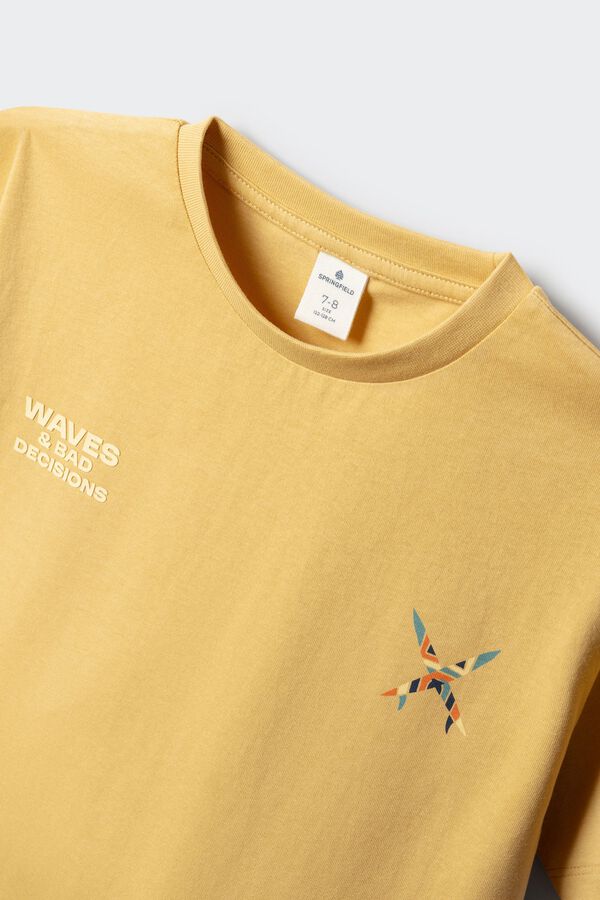 Springfield Kids Dečija majica kratkih rukava sa talasima Žuta