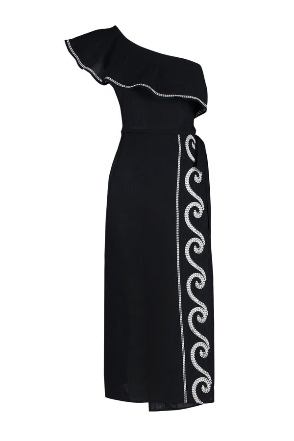 Trendyol Conjunto top asim&eacute;trico y falda negro