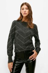 Springfield Chevron Lurex Sweater tamnosiva