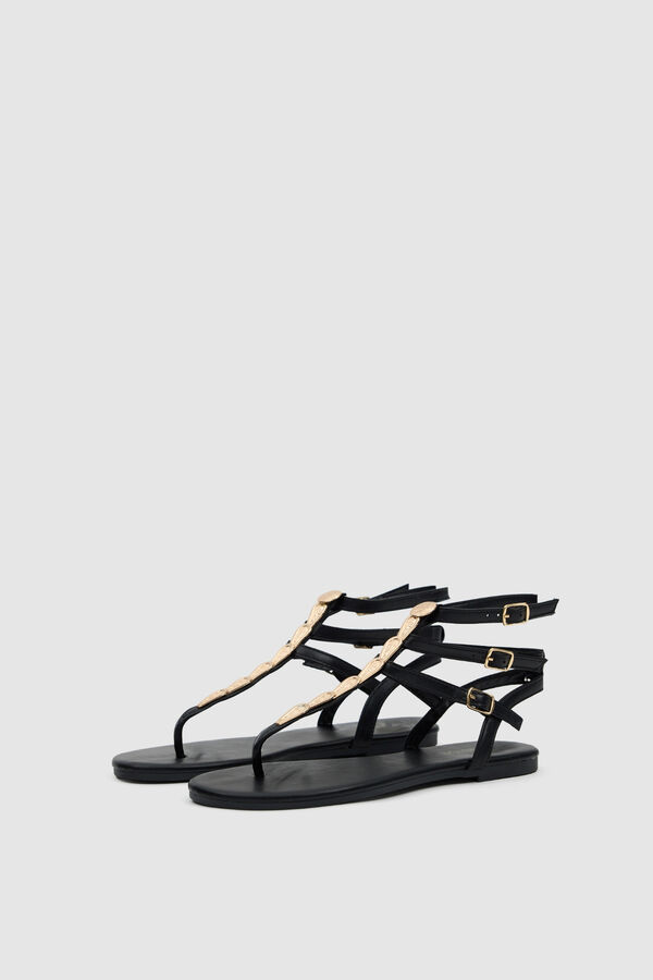 Inside Strap flat sandal black