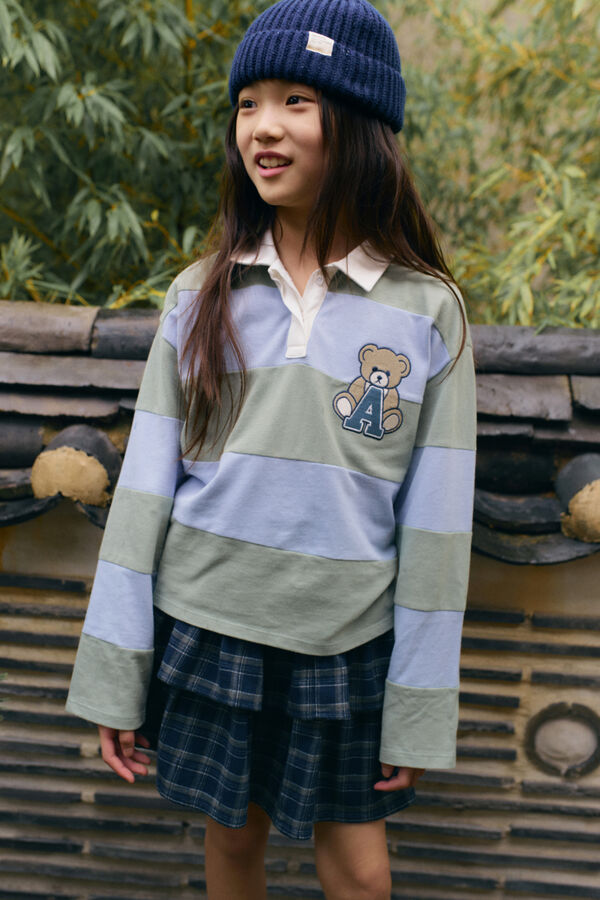 Springfield Kids Camisa polo riscas para menina verde