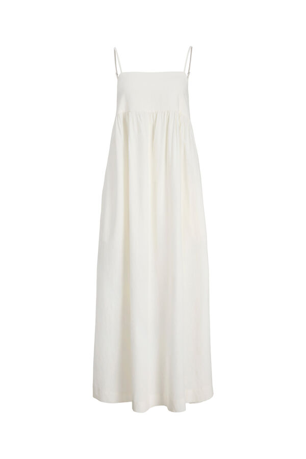 Jack & Jones Vestido largo lino blanco