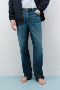 Springfield Dark wash wide leg jeans
