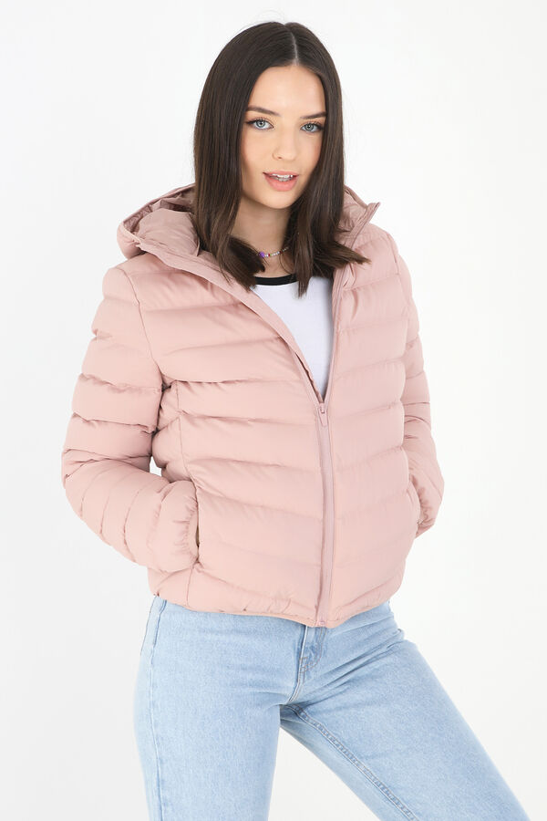 Springfield Quilted puffer jacket with hood red