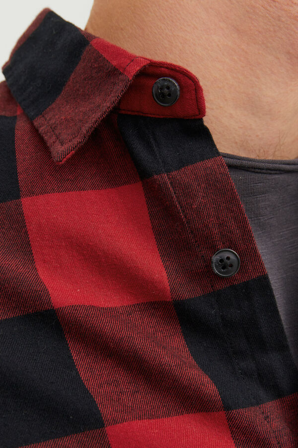 Jack & Jones Camisa xadrez regular fit vermelho
