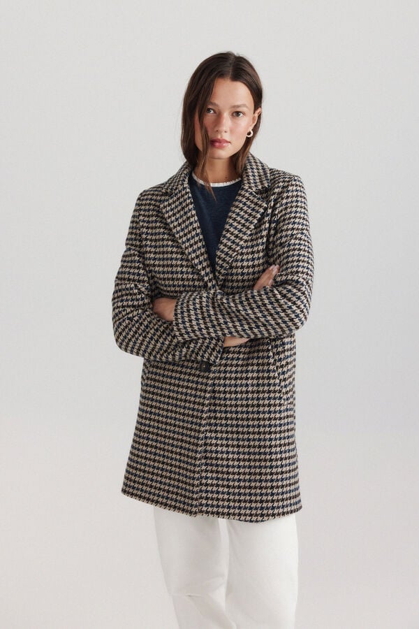 Springfield Plaid midi coat mink