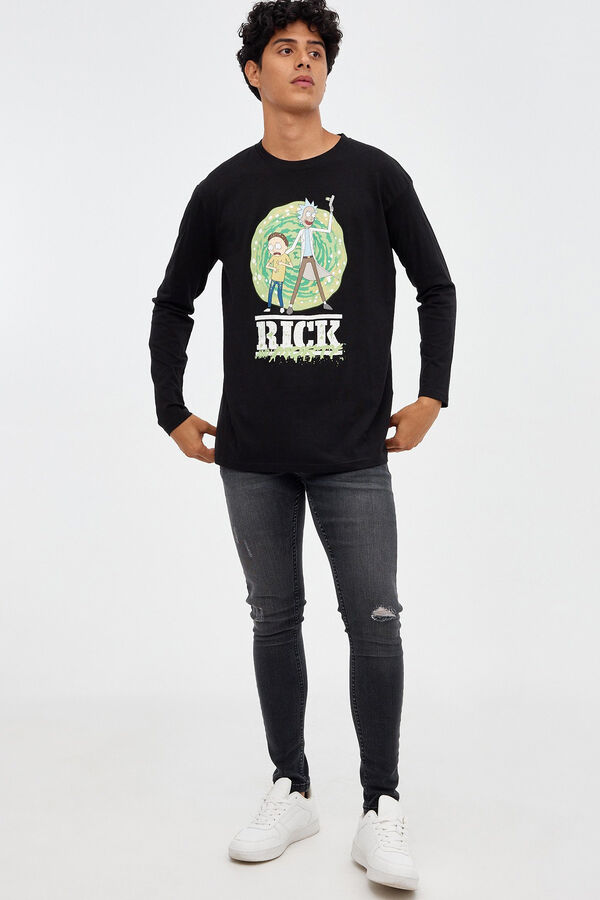 Inside Rick and Morty print T-shirt black