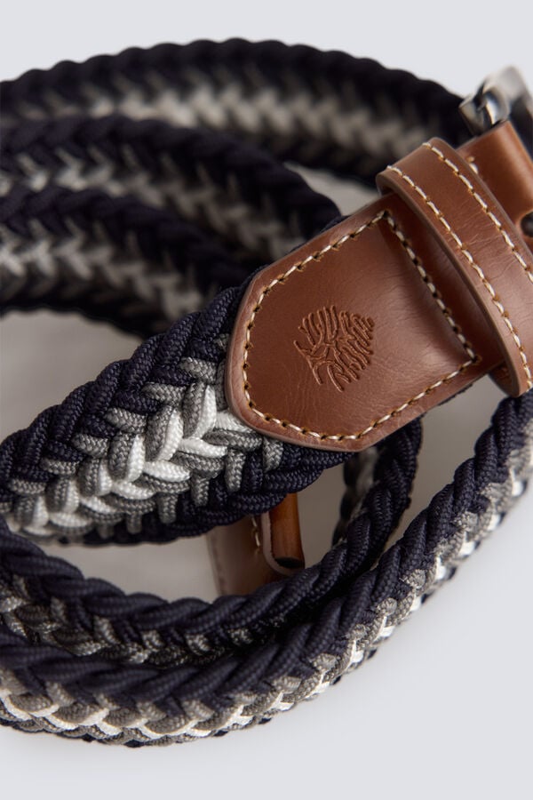 Springfield Striped braided belt blue