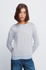 Springfield Combined buttons -shoulder T-shirt grey