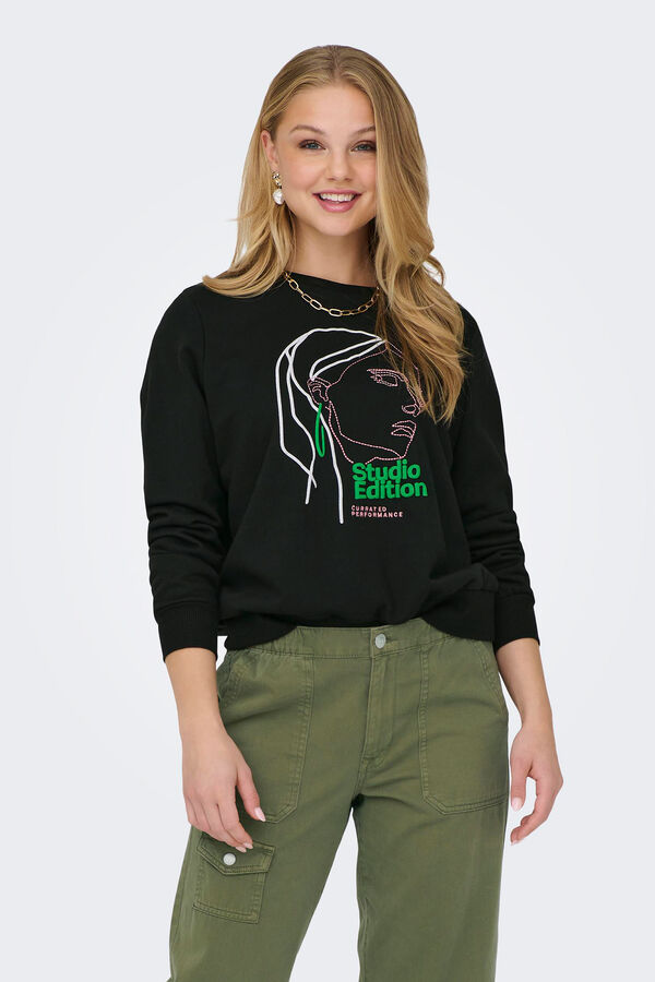 Springfield Sweatshirt with front print crna