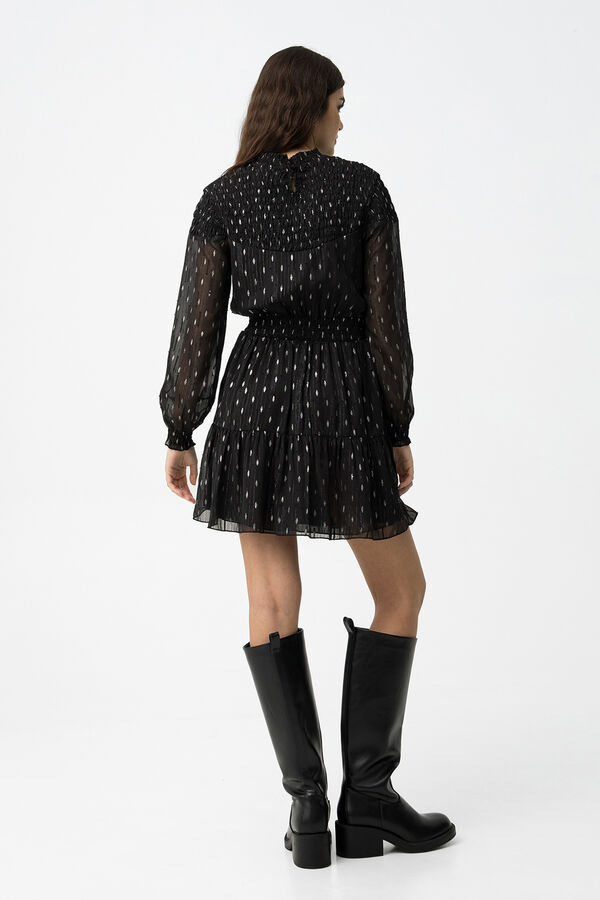 Tiffosi Vestido Drapead con Volantes negro