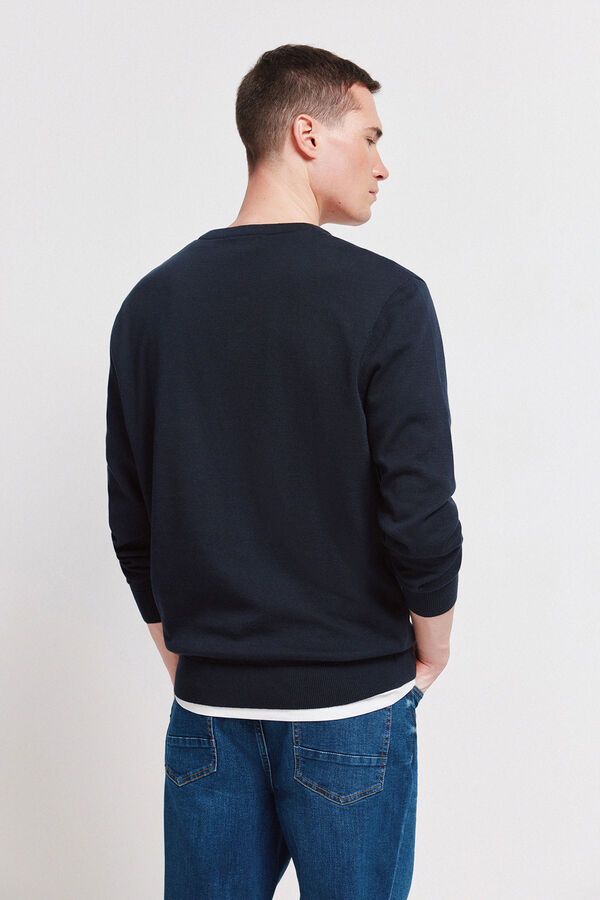 Springfield Basic V-neck logo jumper Springfield blue