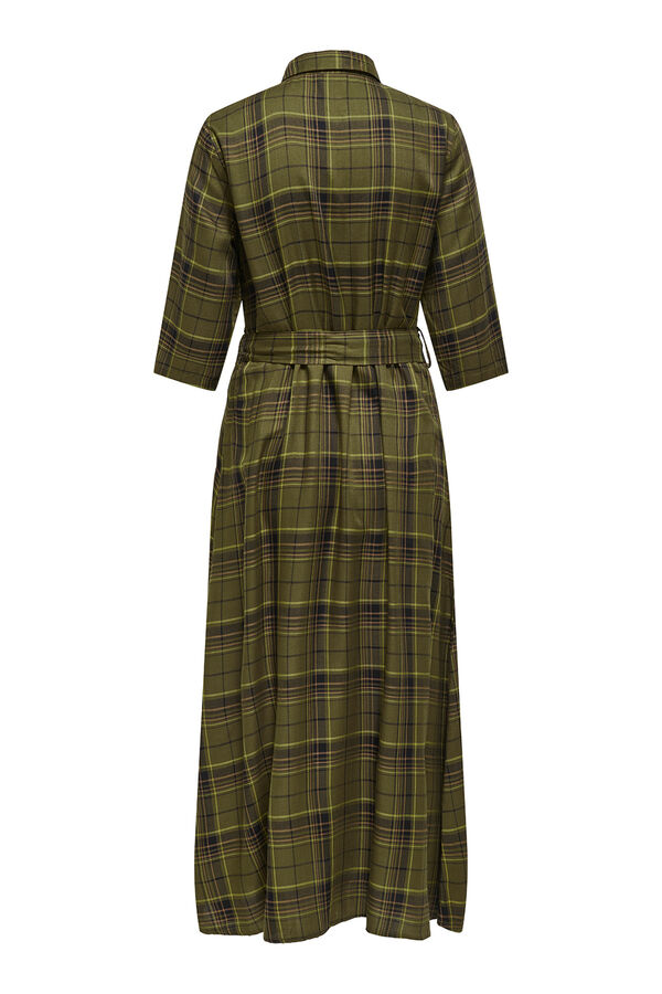 JDY Vestido midi camisero marr&oacute;n