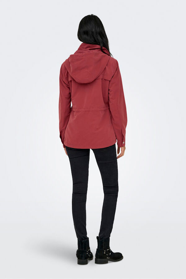 Only Short hooded parka red