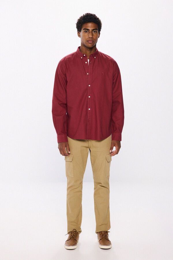 Springfield Camisa oxford tinte en prenda rojo