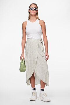 Pieces Falda midi cruzada efecto pareo