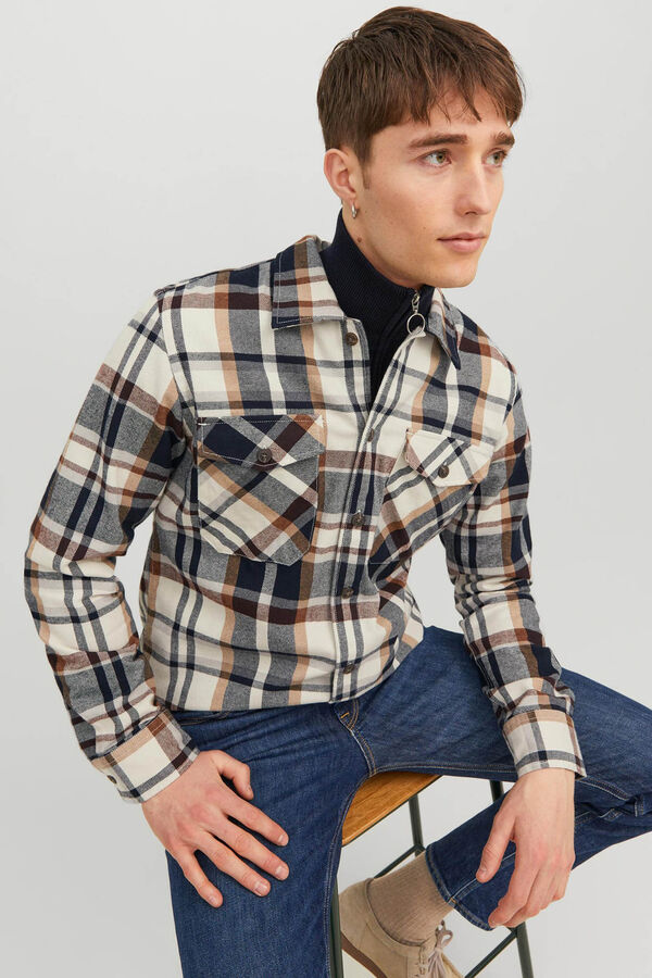 Jack & Jones Check overshirt white