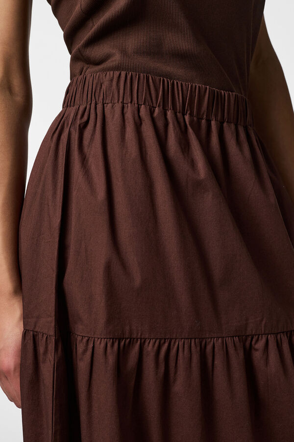 Pieces Panelled long skirt red