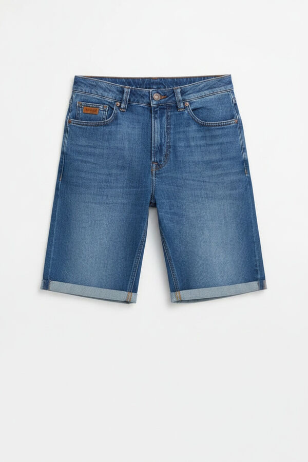 Springfield Bermuda en jean ultra l&eacute;g&egrave;re slim fit bleu