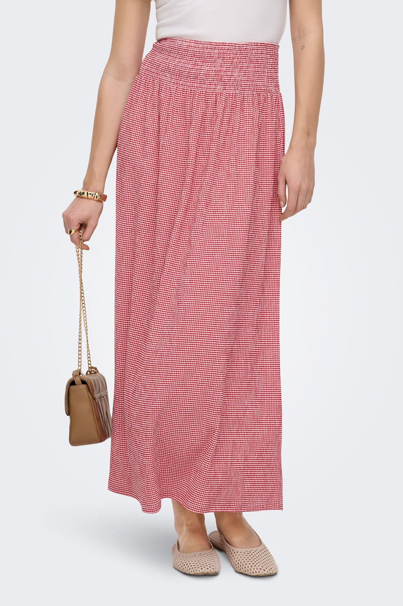 Only Falda larga vichy