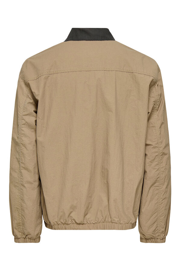 Only & Sons Chaqueta con pu&ntilde;os el&aacute;sticos tostado