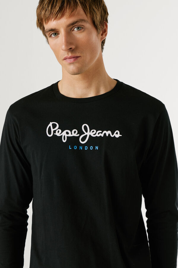 Pepe Jeans Long sleeve logo T-shirt black