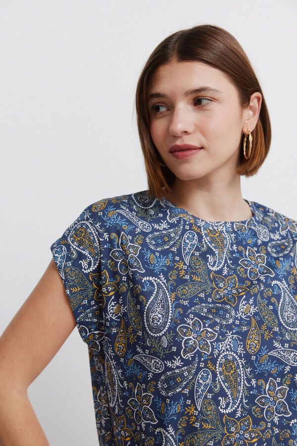 Springfield Printed short sleeve T-shirt blue