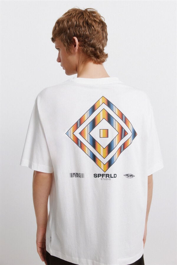 Springfield Striped diamond T-shirt beige