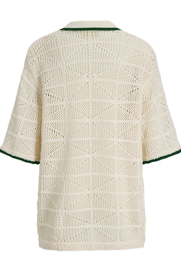 Jack & Jones crochet cardigan  white