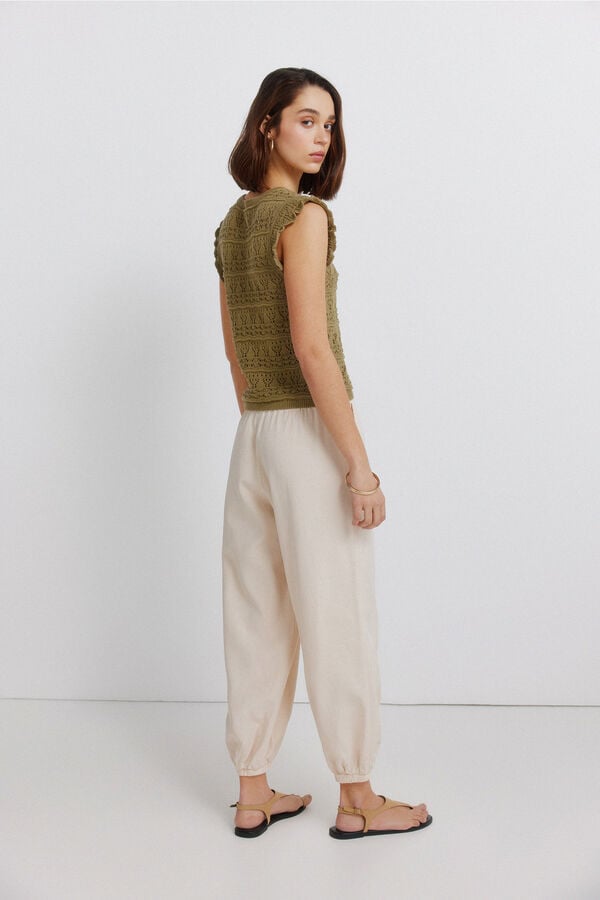 Springfield Pantalon jogger cargo nude