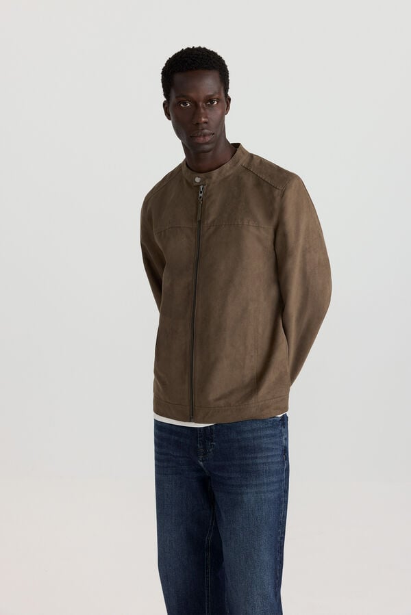 Springfield Faux suede jacket nude