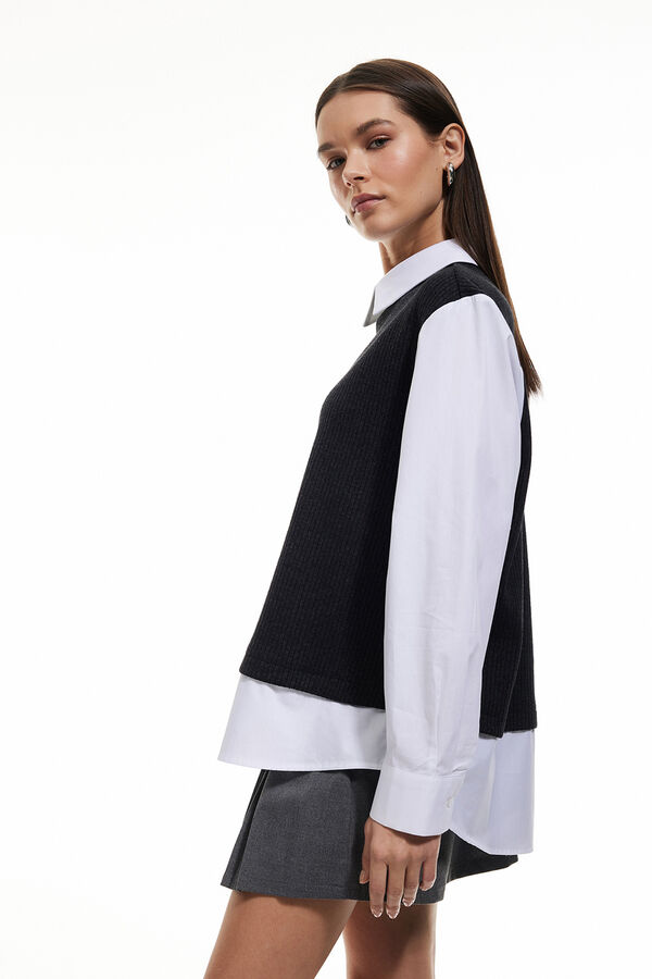 Koton Camisa de gola cl&aacute;ssica branco