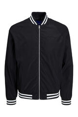 Springfield PLUS Lightweight bomber jacket with contrast stripes black