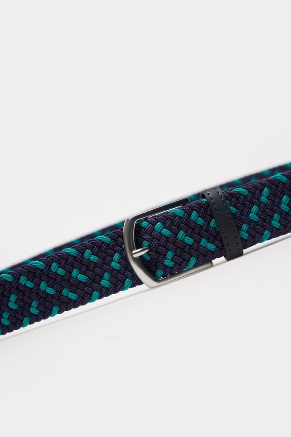 Springfield Cinturón trenzado monocolor azul oscuro