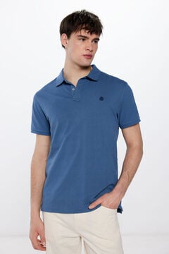 Springfield Poloshirt Piqué Slim Fit Kontraste blau