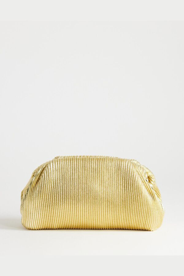 Topshop Ribbed clutch bag nude