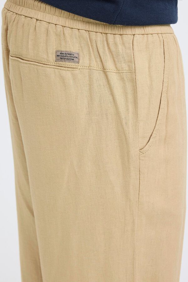 Blend Pantal&oacute;n de lino beige