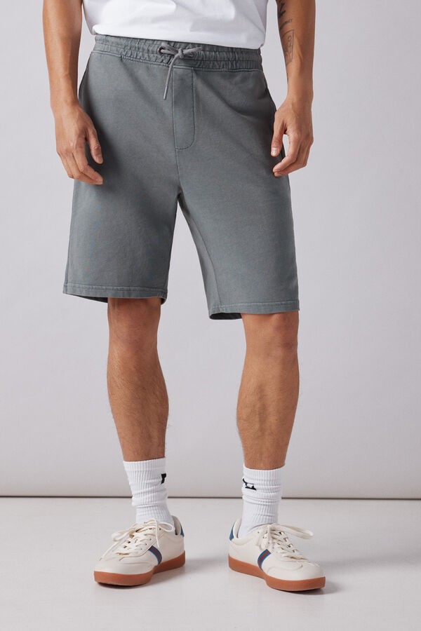 Springfield Washed jogger Bermuda shorts grey mix