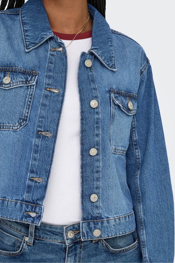 Only Chaqueta vaquera bolsillos azul