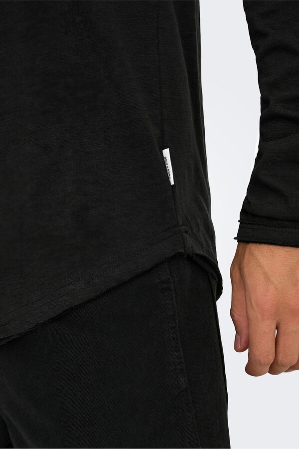 Only & Sons Langärmelig T-Shirt Schwarz