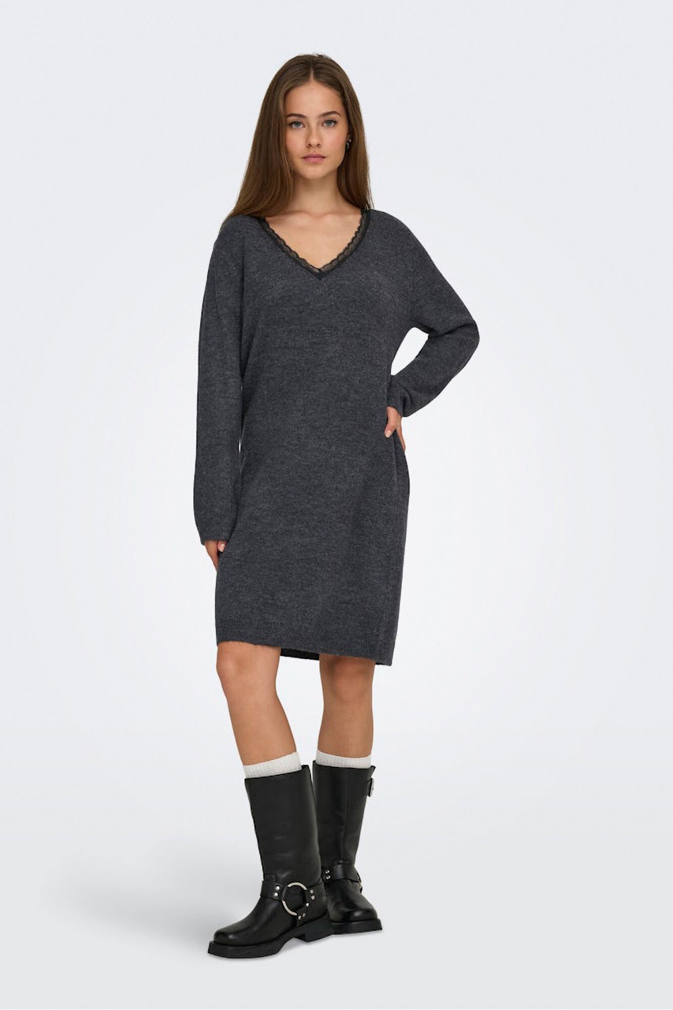 Only Vestido curto de malha revers&iacute;vel