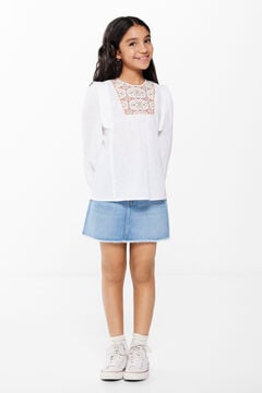 Springfield Girls' embroidered blouse white