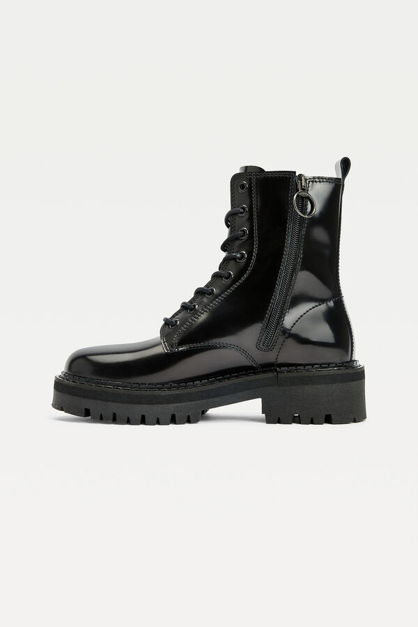 Springfield Black Tommy Jeans lace-up boot schwarz
