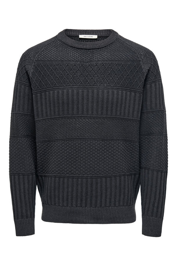 Only & Sons Camisola de gola redonda cinzento