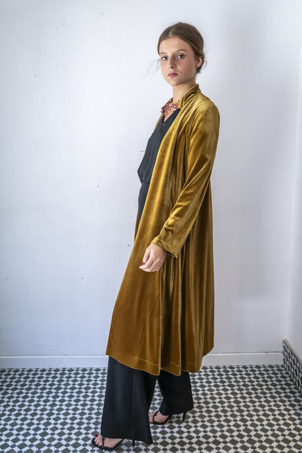 Cul Sac Abrigo midi cuello mao amarillo